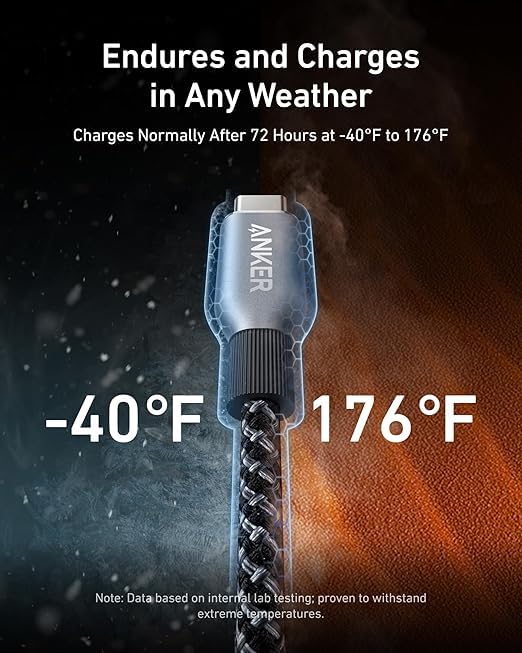 Anker Nano 75W Car Charger and Anker Prime USB-C to USB-C Cable (240W, Upcycled-Braided)