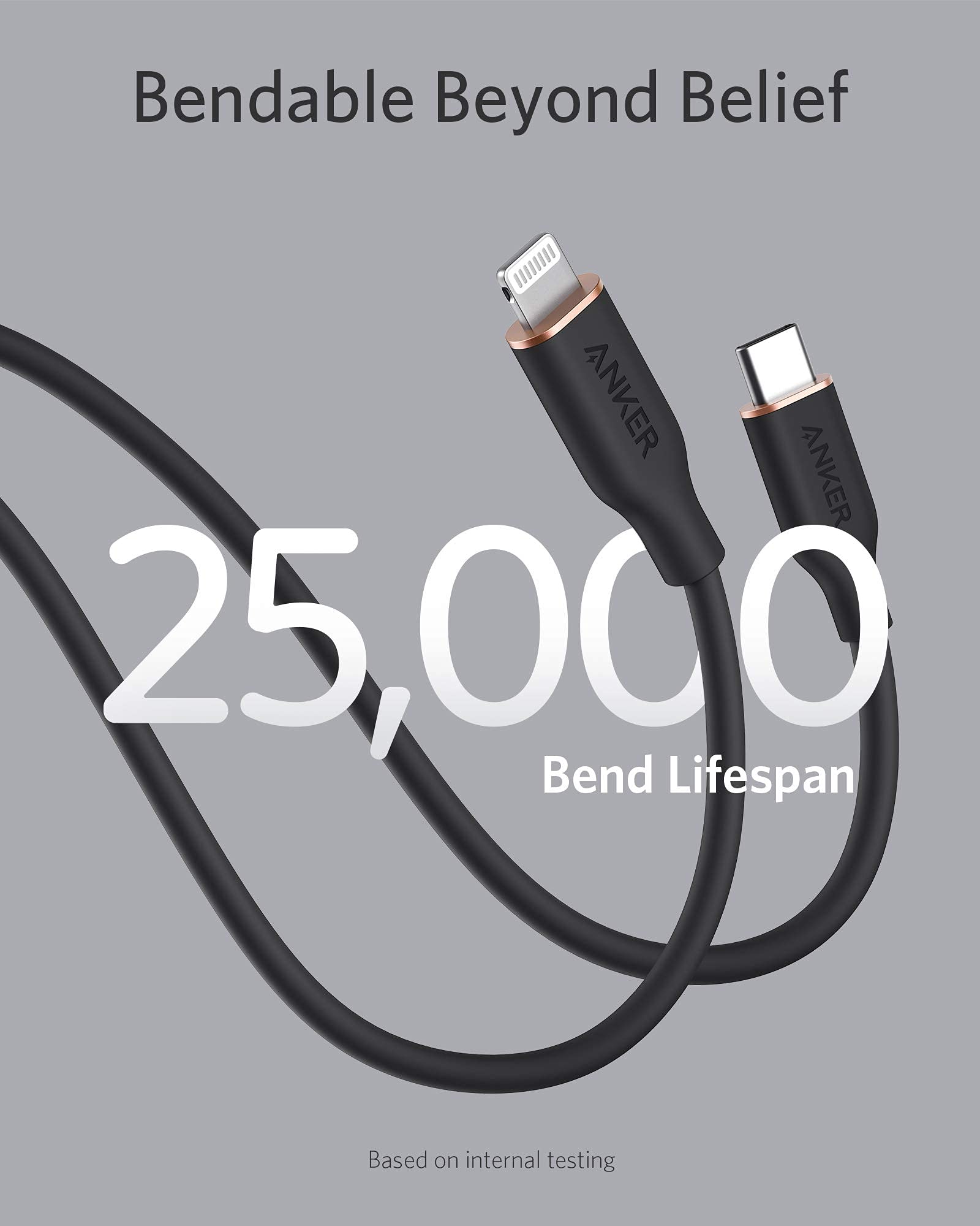 Refurbished Anker 641 USB-C to Lightning Cable (Flow, Silicone)