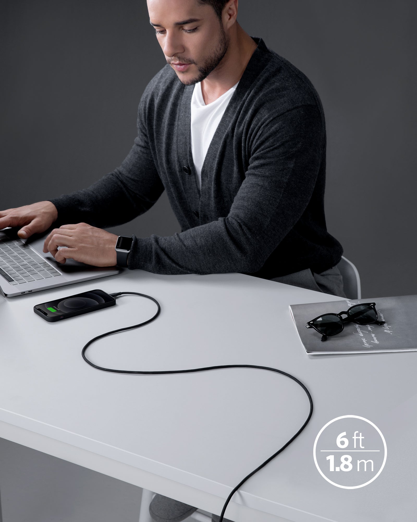 Anker 641 USB-C to Lightning Cable (Flow, 3 ft Silicone)